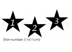 Iron-on transfer, Star-Number, 11 cm